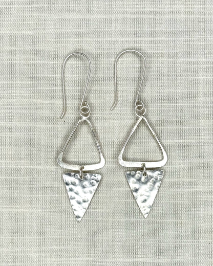 Azura Triangle Earrings - Silver Plated