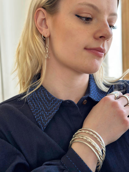 Effie Puff Sleeve Blouse - Navy