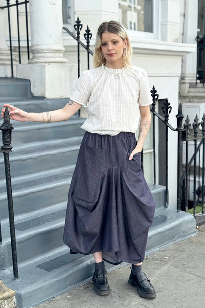 Safia Denim Skirt - Indigo Denim Chambray