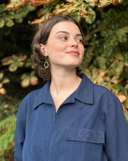 Luna Hoop Earrings - Brass