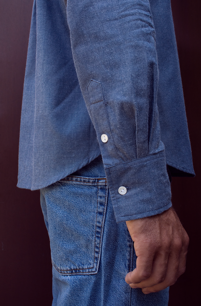 Brett Men's Shirt - Denim Blue Chambray