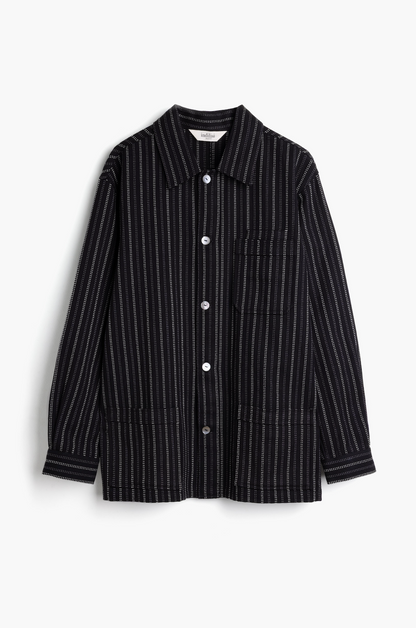 Men's Shacket - Black Stripe Stitch