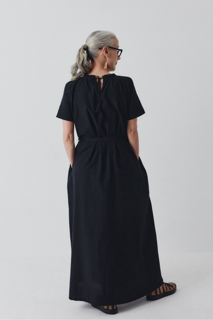 Shayla Dress - Reversible Maxi - Black