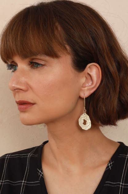 Natural Form Earrings - Silver-Plated - Handmade