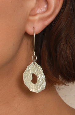 Natural Form Earrings - Silver-Plated - Handmade