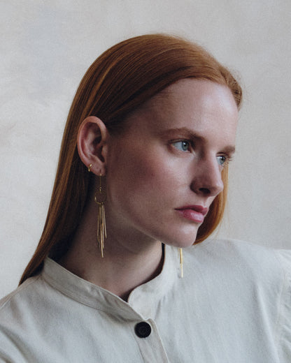 Sun Ray Earrings - Brass