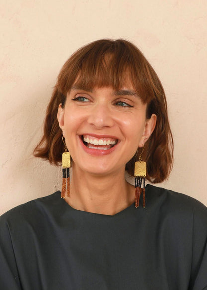Moonbrush Earrings - Brass - Handmade