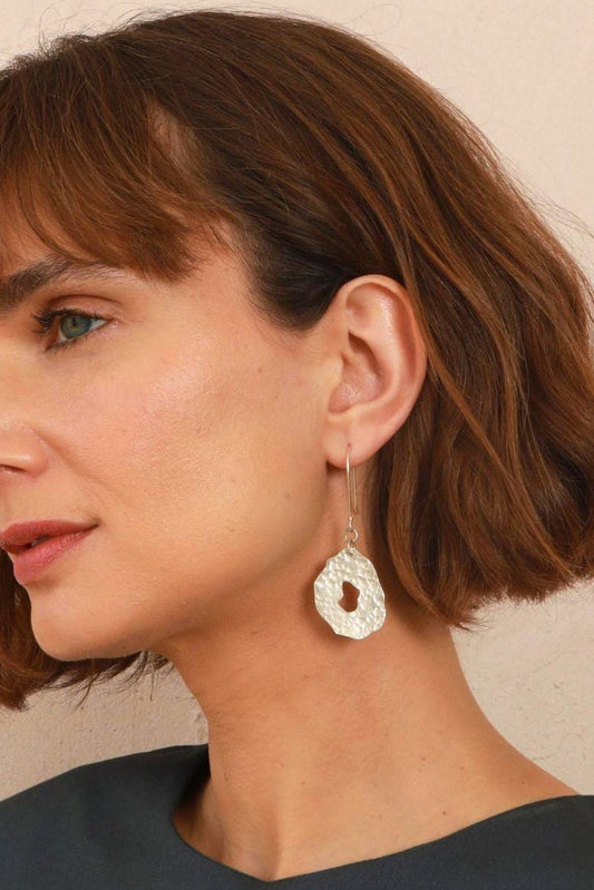 Natural Form Earrings - Silver-Plated - Handmade