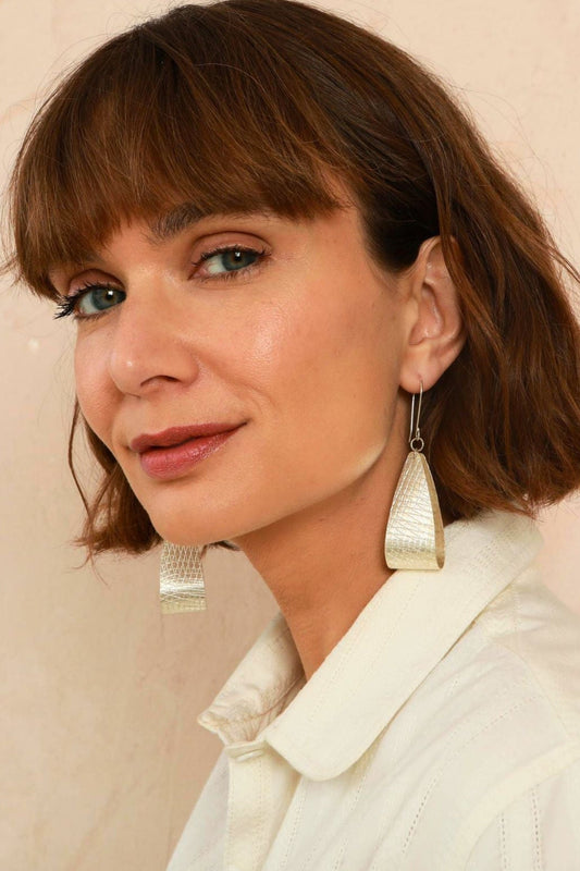 Basket Loop Earrings - Silver-Plated - Handmade