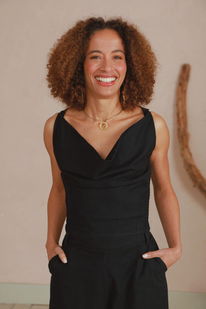 Celia Cowl Top - Black