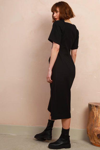 Phoebe Dress in Black Twill