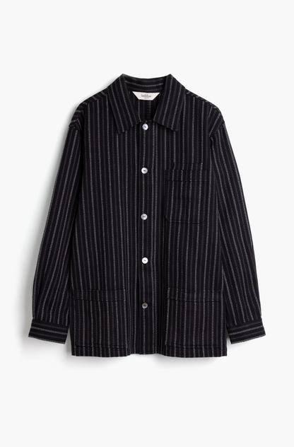 Women's Shacket - Black Stripe Stitch