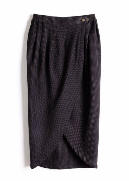 Studio product shot of the black and brown jacquard Venus Skirt